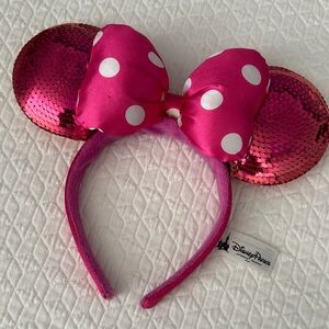 Disney Hot Pink Minnie Ears Sequin Headband